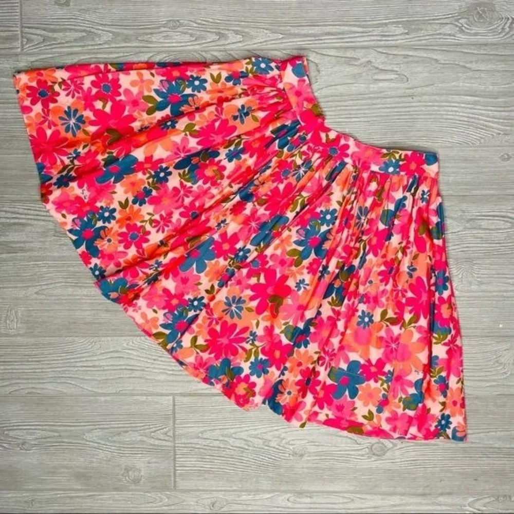 tracy feith for target casual floral spring flare skirt size 9 - Picture 1 of 5